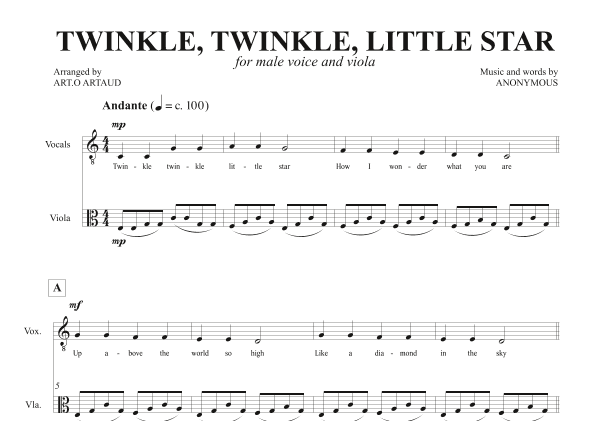 Twinkle Twinkle Little Star (arr. Art.o Artaud)