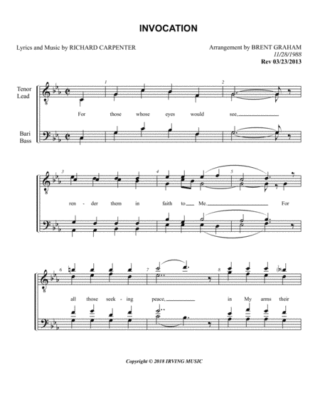 Invocation (arr. Brent Graham)