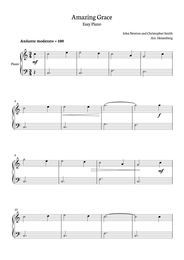 Amazing Grace (arr. Heisenberg)