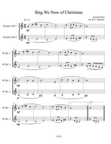Sing We Now of Christmas (Trumpet Duet) (arr. B. C. Dockery)
