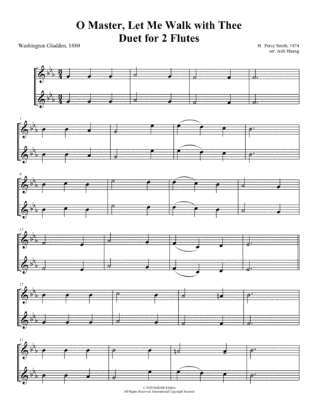 O Master, Let Me Walk with Thee for 2 Flutes