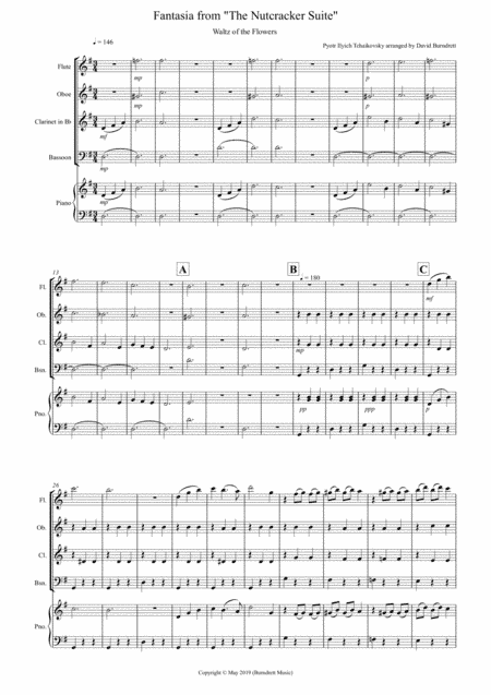 Waltz of the Flowers (Fantasia from the Nutcracker) for Wind Quartet (arr. David Burndrett)