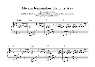 Always Remember Us This Way (arr. Thiago Marconato)