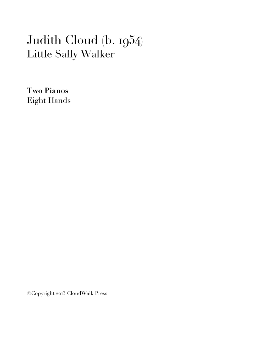 Little Sally Walker for two pianos, 8 hands
