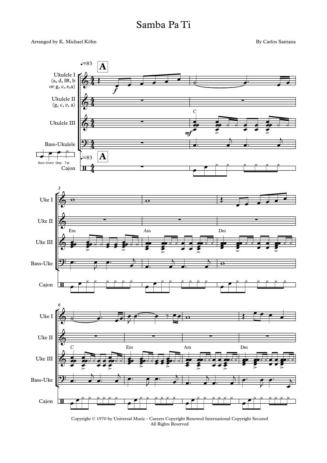 Samba Pa Ti (arr. K. Michael Köhn)