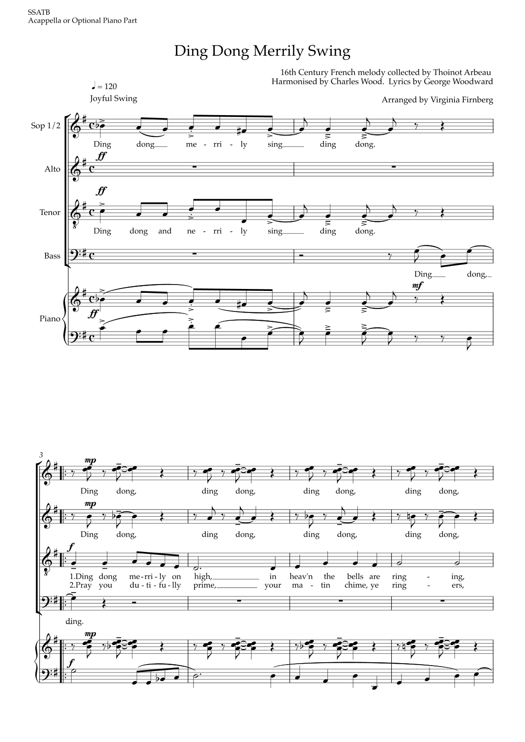 Ding Dong Merrily Swing (arr. Virginia Firnberg)