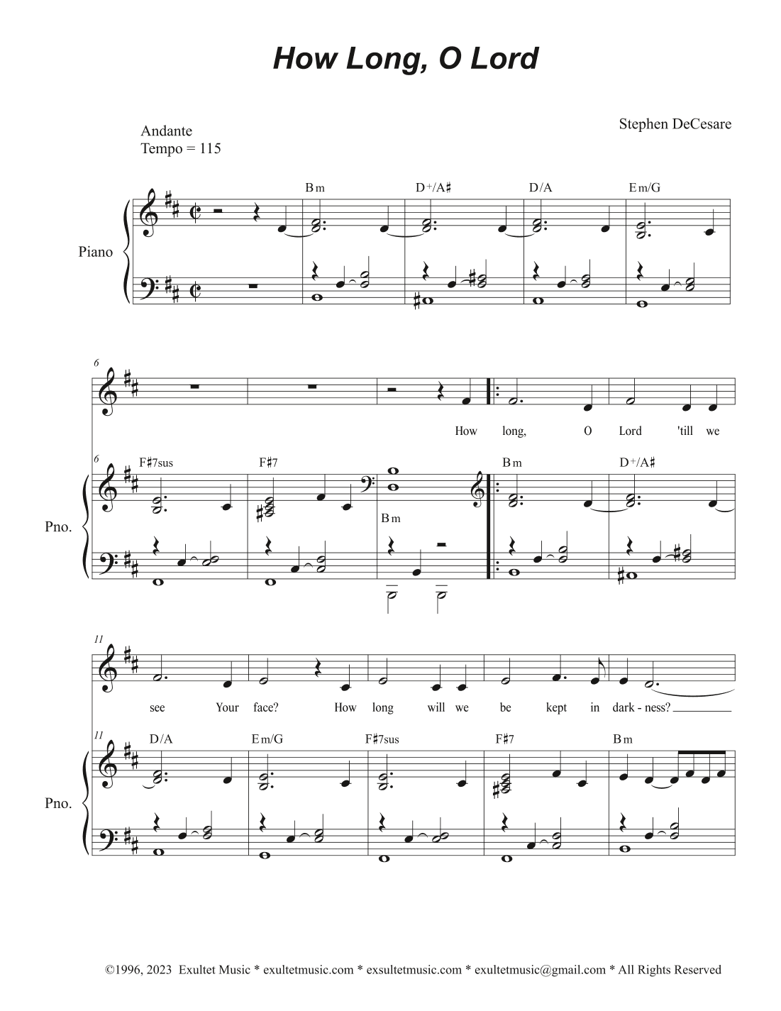 How Long, O Lord (Vocal solo)