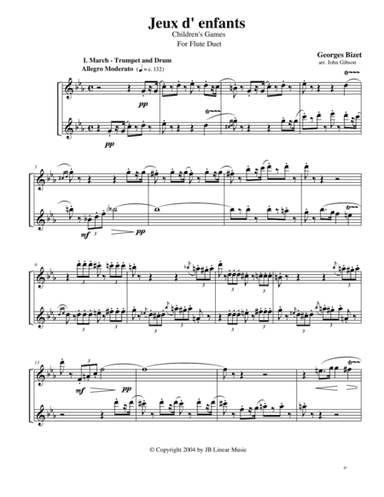 Bizet - Children's Games for Flute Duet (arr. John Gibson)