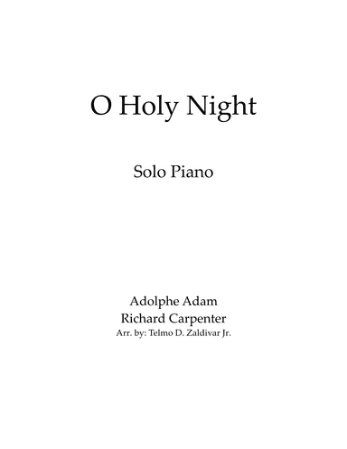 O Holy Night (arr. Telmo D. Zaldivar Jr.)