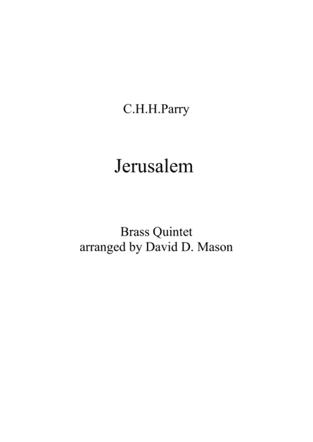 Jerusalem (arr. David D. Mason)