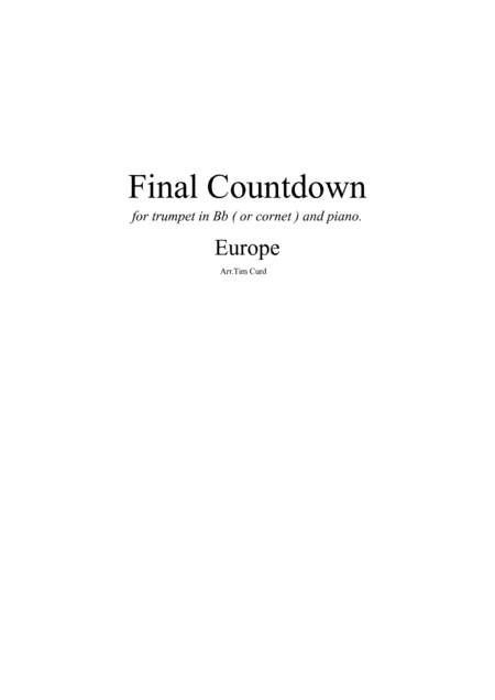 Final Countdown (arr. Tim Curd)