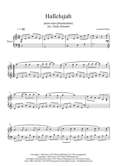 Hallelujah (arr. Duda Oriontte)