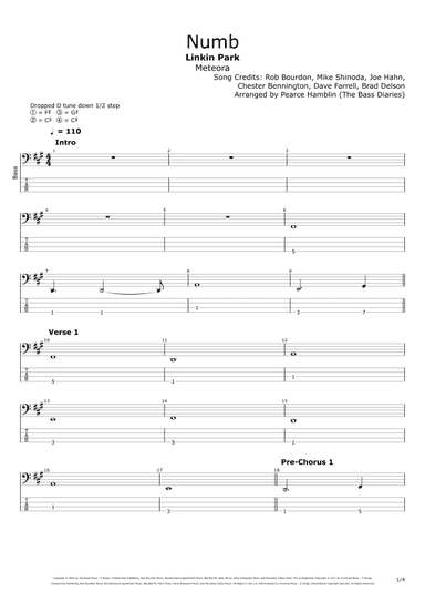 Numb (arr. The Bass Diaries)