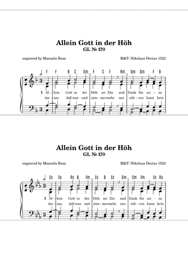 Allein Gott in der Höh (Gotteslob 170) (arr. Manuela Rosa)