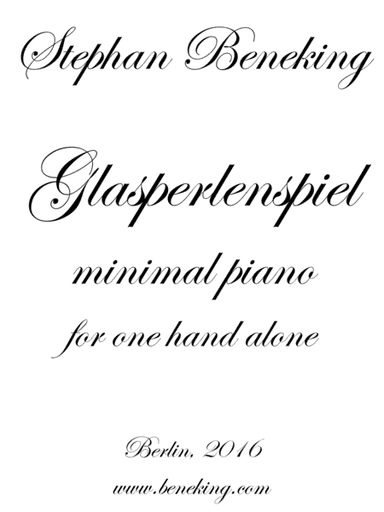 Glasperlenspiel - minimal piano for one hand alone