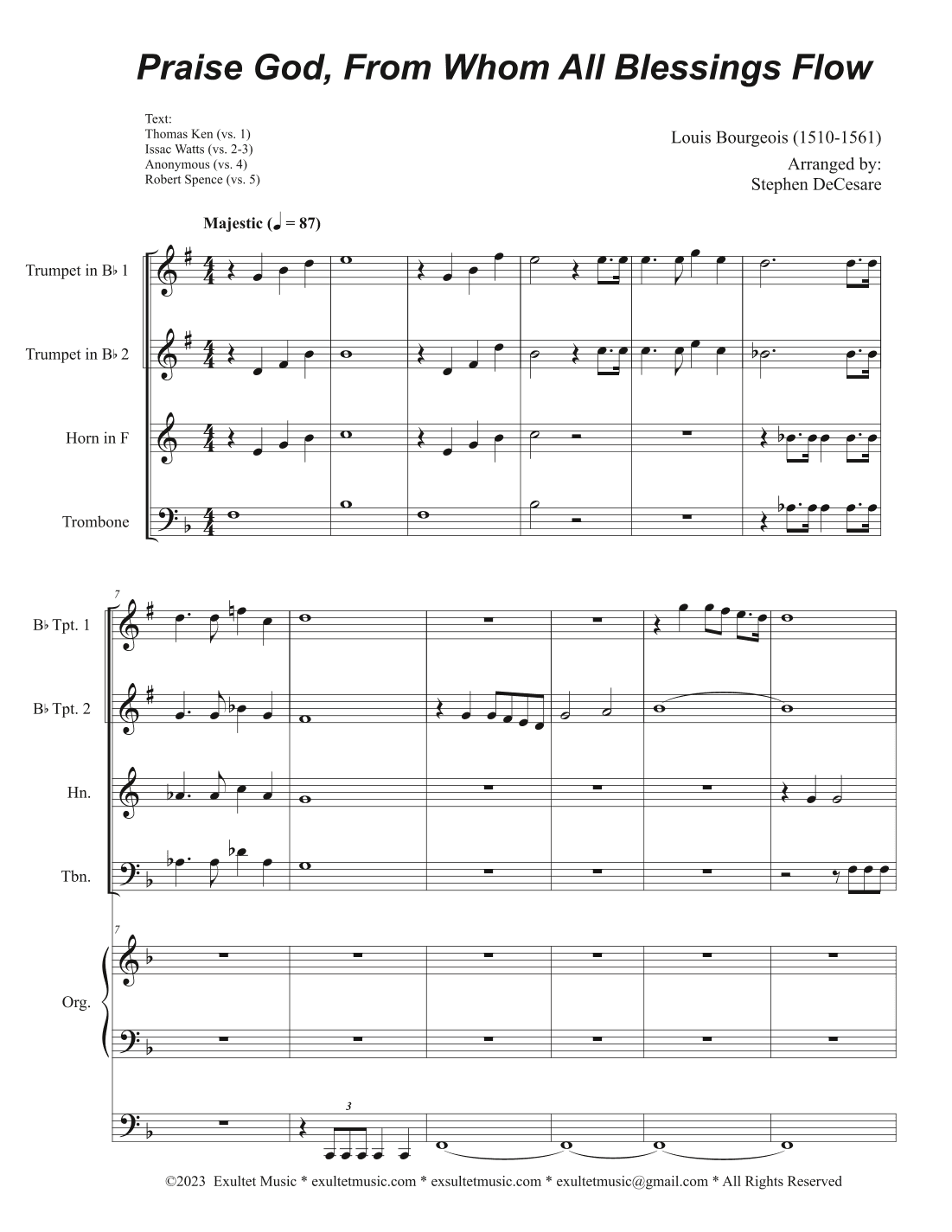 Praise God, From Whom All Blessings Flow (2-part choir - (Sop. & Ten.) (Full Score) - Score Only (arr. Stephen DeCesare)