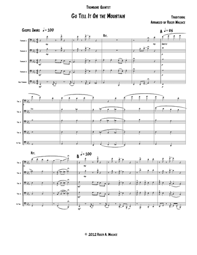 Go Tell It on the Mountain (Low Brass Quintet) (arr. Roger Wallace)