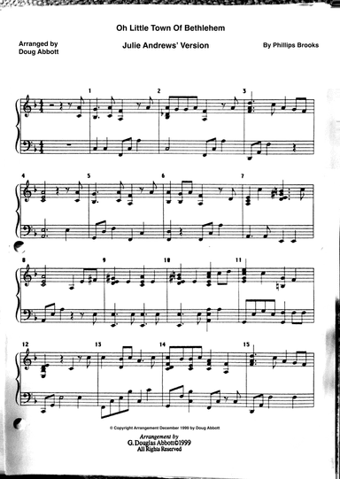 O Little Town Of Bethlehem - Julie Andrews' Version (arr. Doug Abbott)