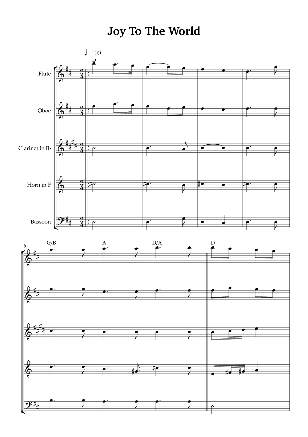 Joy To The World (arr. Karen Gueiros)