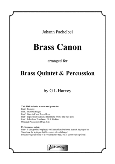 Brass Canon for Brass Quintet & Percussion (arr. G L Harvey)