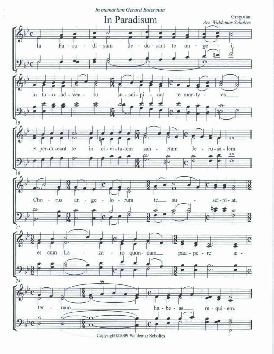 IN PARADISUM-for SATB Choir (arr. Waldemar Scholtes)