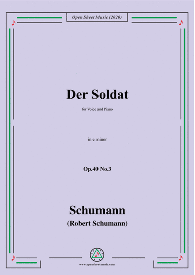Schumann-Der Soldat Op.40 No.3,in e minor (arr. MSM)