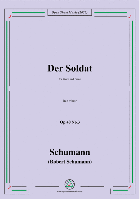 Schumann-Der Soldat Op.40 No.3,in e minor (arr. MSM)
