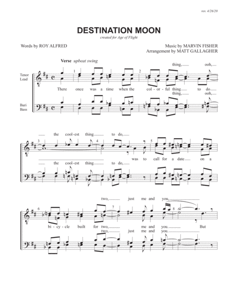 Destination Moon (arr. Matt Gallagher)