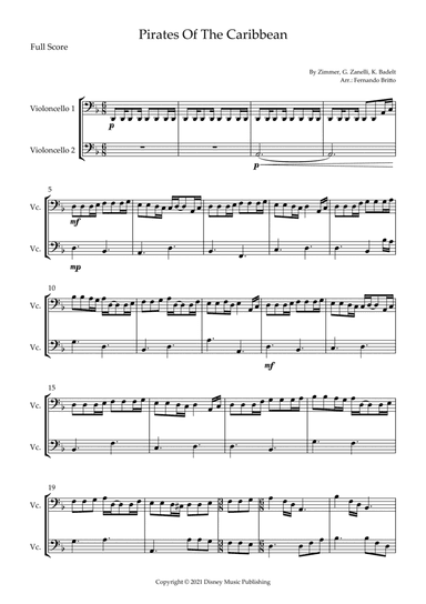 Pirates Of The Caribbean (arr. Fernando Britto)