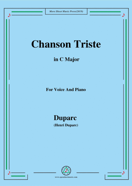 Duparc-Chanson Triste in C Major (arr. MSM)
