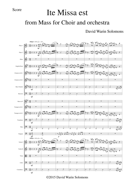 Ite Missa Est for orchestra (Score and Parts)