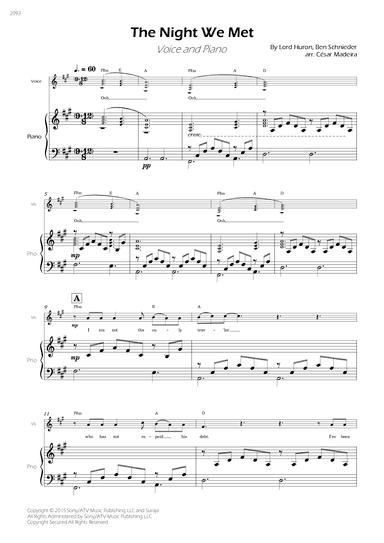 The Night We Met (arr. César Madeira)
