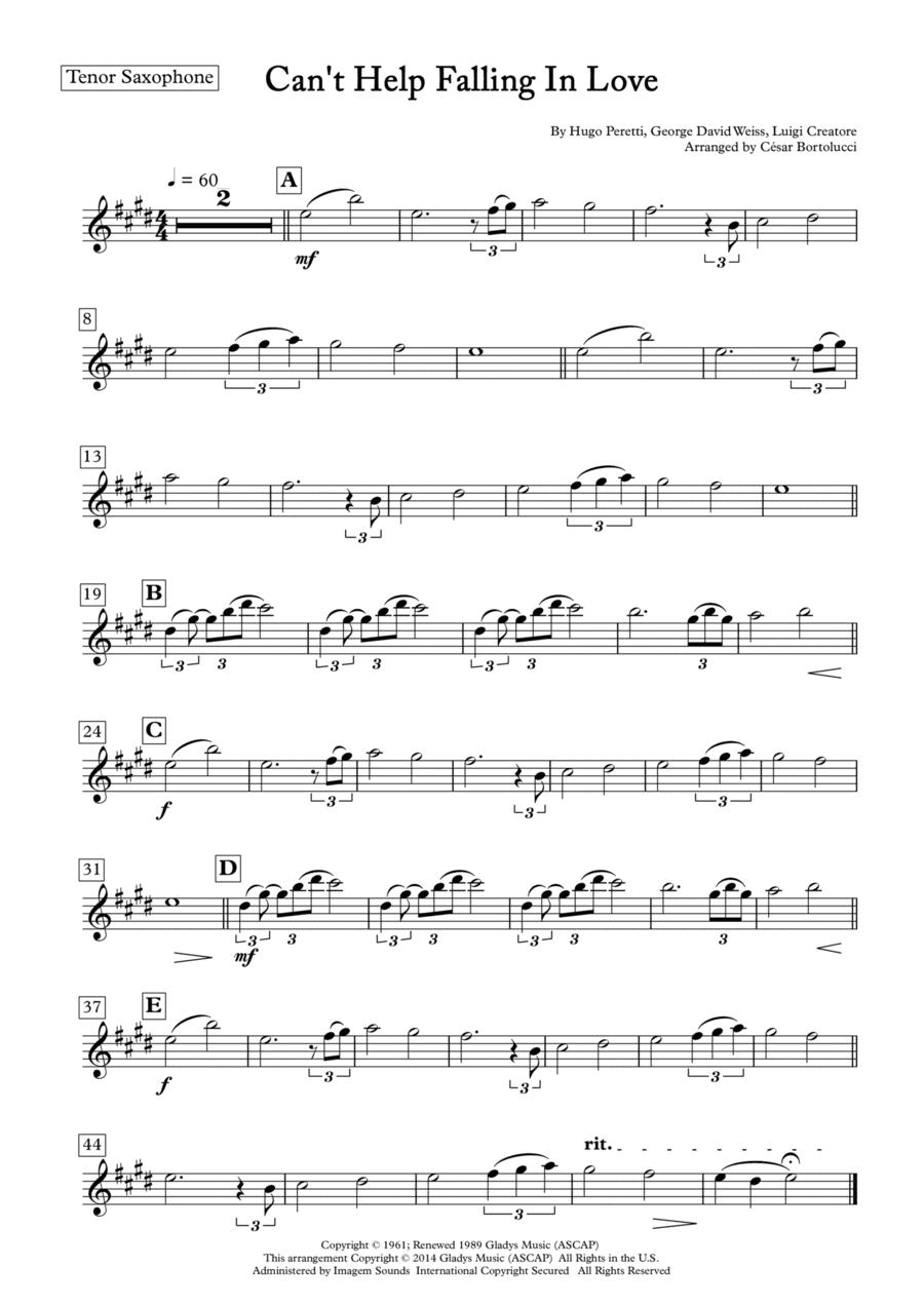Can't Help Falling In Love (arr. ACT Bortolucci)