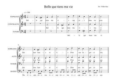 Belle Que Tiens Ma Vie (arr. Pedro Ros)