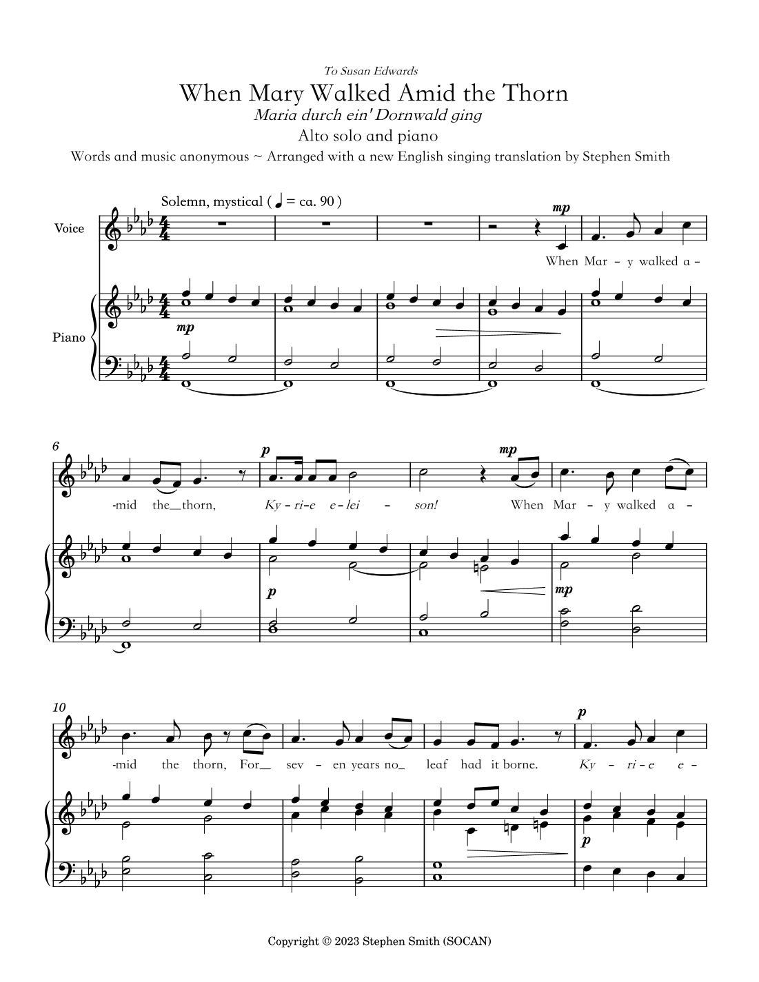 When Mary Walked Amid the Thorn (arr. Stephen Smith)