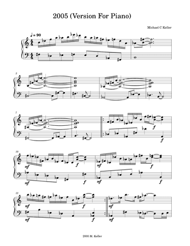 2005 (Version For Piano)