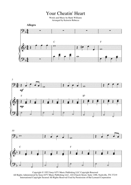 Your Cheatin' Heart (arr. Kaiserin Rebecca)