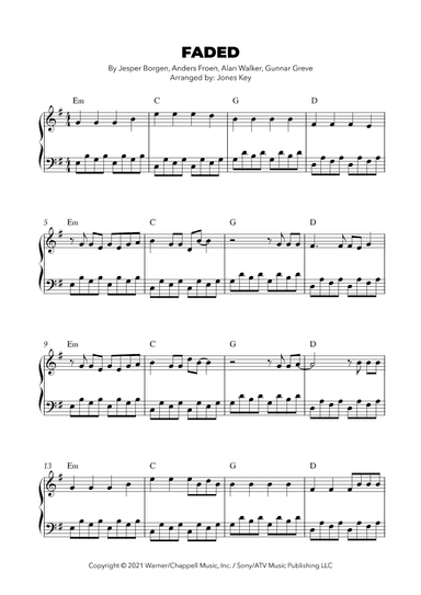 Faded (arr. Jones Key)
