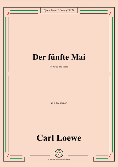 Loewe-Der fünfte Mai,in e flat minor,for Voice and Piano (arr. OSM Press)