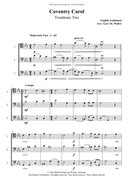 Coventry Carol (arr. Gert Th. Walter)