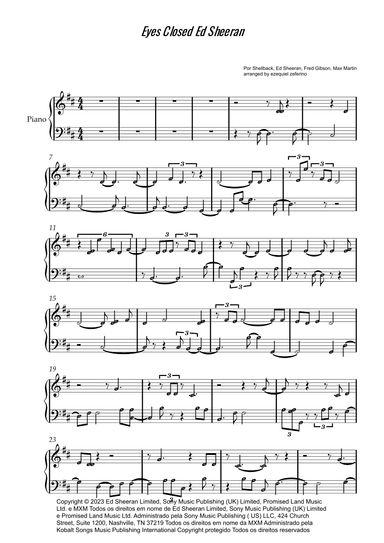 Eyes Closed (arr. by ezequiel zeferino)