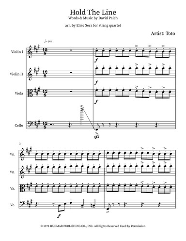Hold The Line (arr. Elize Sera)