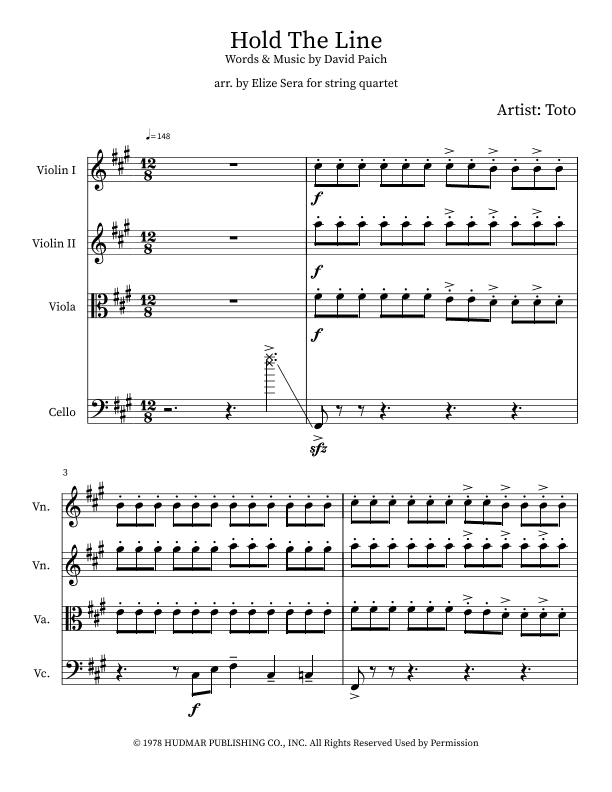 Hold The Line (arr. Elize Sera)
