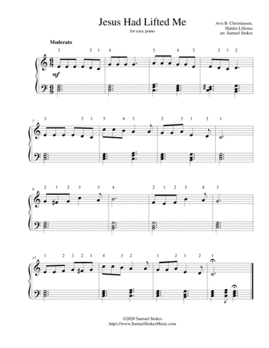 Jesus Has Lifted Me - for easy piano (arr. Samuel Stokes)