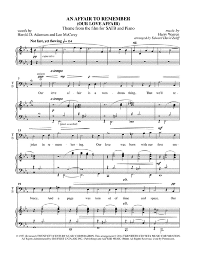 An Affair To Remember (our Love Affair) (arr. Edward David Zeliff)
