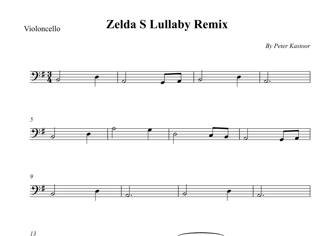 Zelda S Lullaby Remix (arr. Wesley S. SIlva)