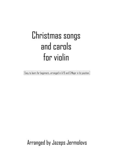 Best Christmas songs and carols for violin (arr. Jazeps Jermolovs)