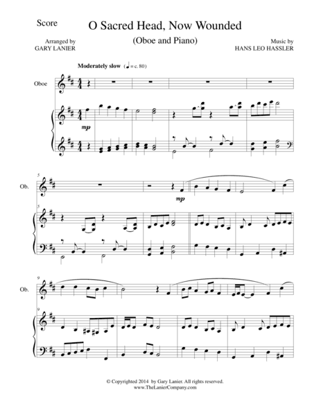 O SACRED HEAD, NOW WOUNDED (Oboe/Piano and Oboe Part) (arr. Gary Lanier)