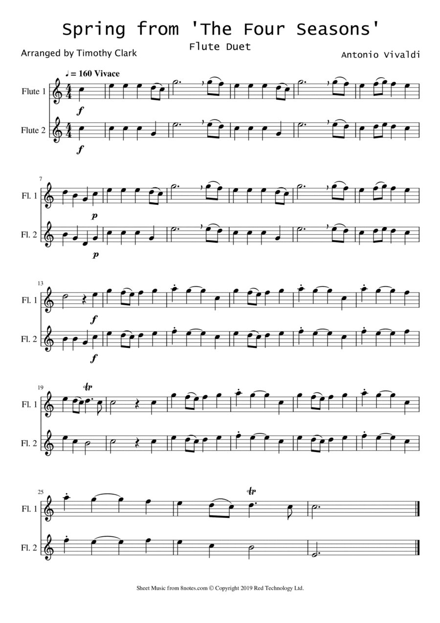 The Four Seasons - Spring - Allegro 1 (arr. Timothy Clark)
