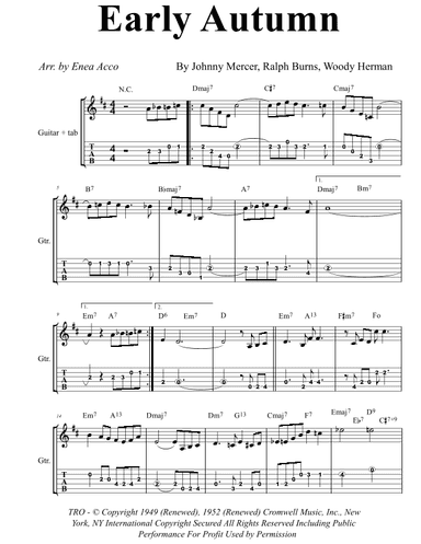 Early Autumn (arr. Enea Acco)